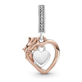 Pandora 789290C01 Charm-Anhänger Herz & Rosenblüte