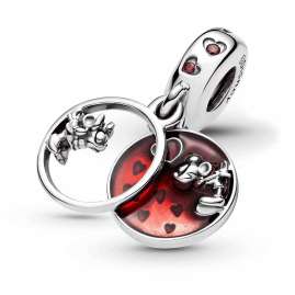 Pandora 799298C01 Silver Dangle Charm Mickey & Minnie Mouse Love and Kisses