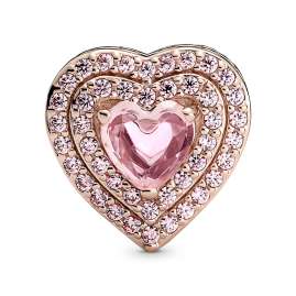 Pandora 789218C01 Charm Sparkling Levelled Heart Pink