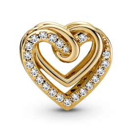 Pandora 769270C01 Charm Sparkling Entwined Heart Gold Tone