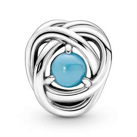 Pandora 790064C02 Silver Charm Turquoise Blue Eternity Circle