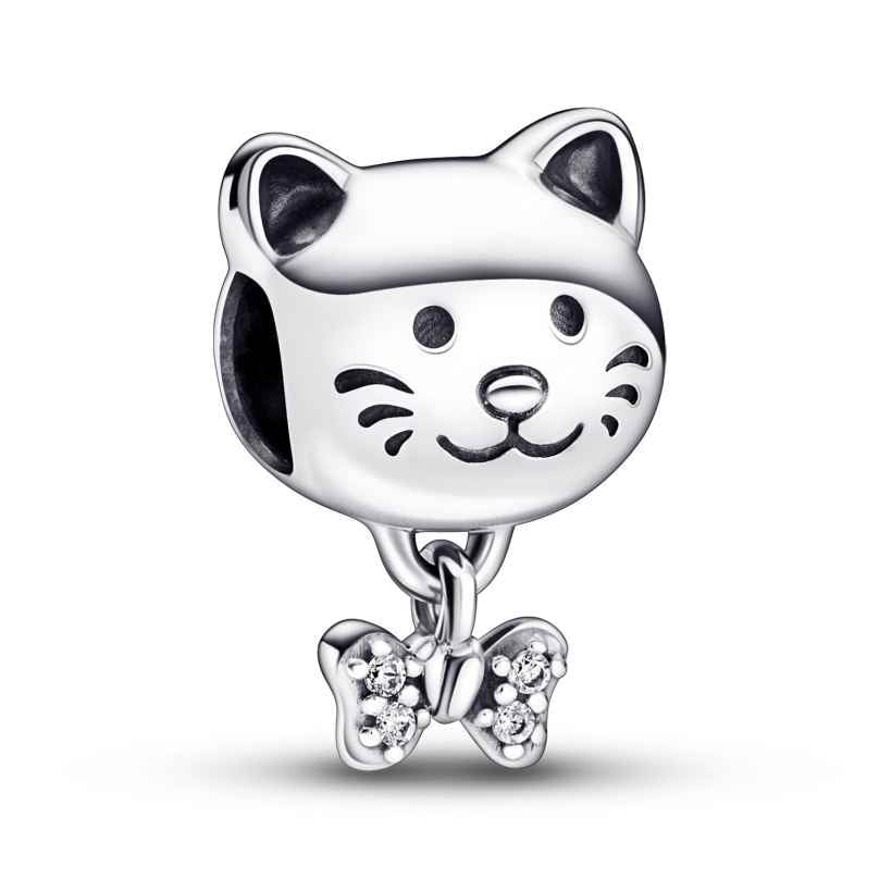 Pandora 792255C01 Silber Charm Haustier Katze mit Schleife 5700302997545