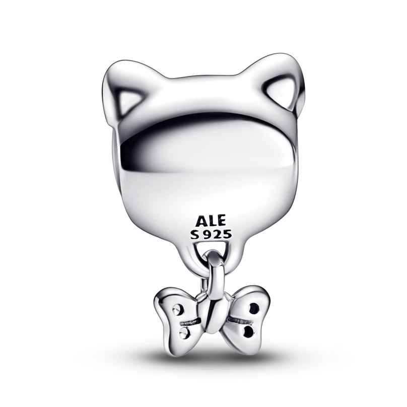 Pandora Silber Charm Haustier Katze mit Schleife 792255C01
