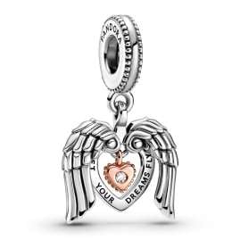 Pandora 39962 Women's Necklace Club 2021 Angel Wings & Heart Silver