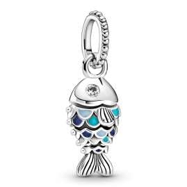 Pandora 51162 Damen-Halskette 925 Silber mit Charm Blauer Fisch
