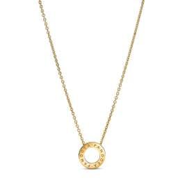 Pandora 367436C01-45 Ladies' Necklace Pavé Circle Gold Tone