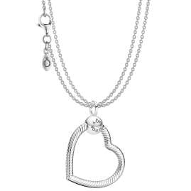 Pandora 51757 Women's Necklace Silver Set with Moments Heart O Pendant