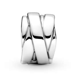 Pandora 799502C00 Silver Clip Charm Polished Ribbons