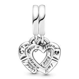 Pandora 799538C01 Silver Dangle Charm Linked Sister Hearts