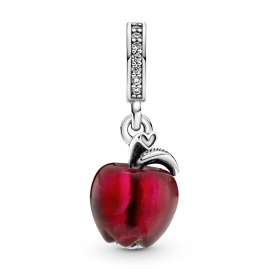 Pandora 799534C01 Silver Dangle Charm Murano Glass Red Apple
