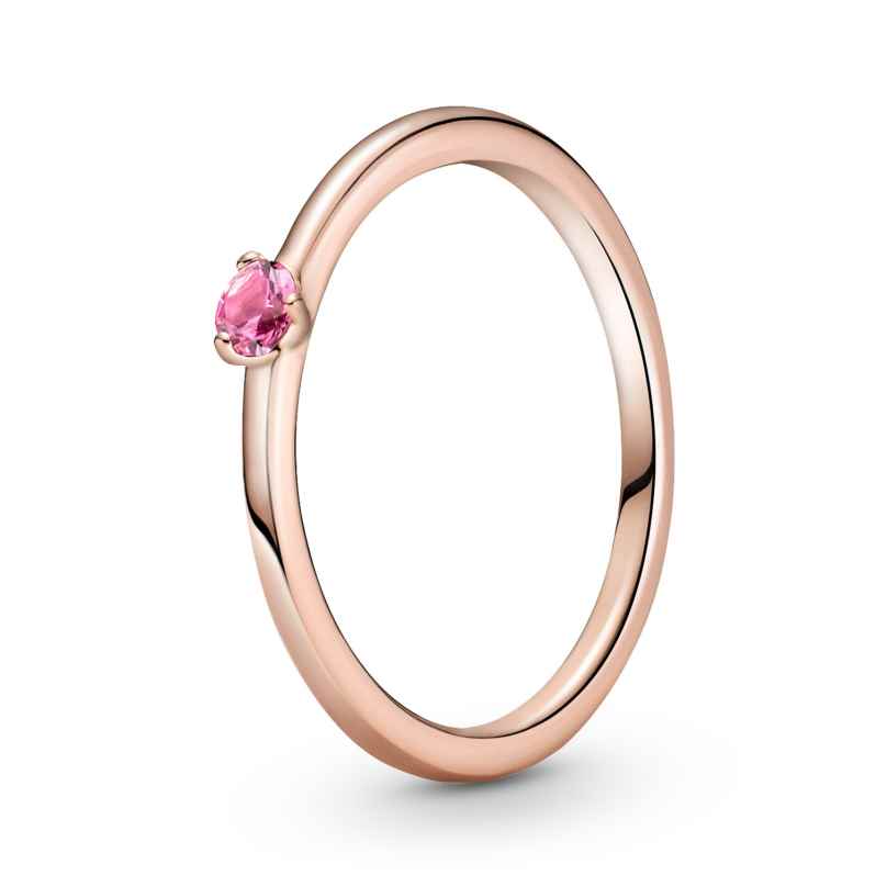 Pandora 189259C03 Women's Ring Pink Solitaire