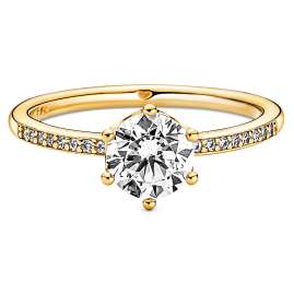 Pandora 168289C01 Women's Ring Sparkling Crown Gold Tone