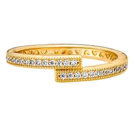 Pandora 169491C01 Women's Ring Sparkling Overlapping Ring Gold Tone