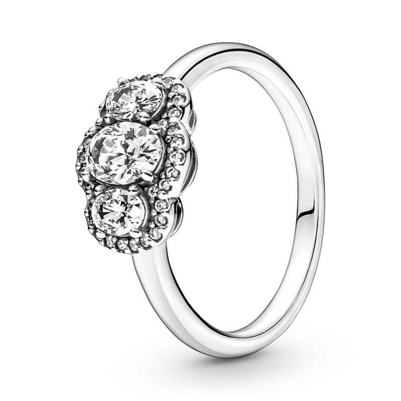 Pandora 190049C01 Silver Ring for Women Three Stone Vintage