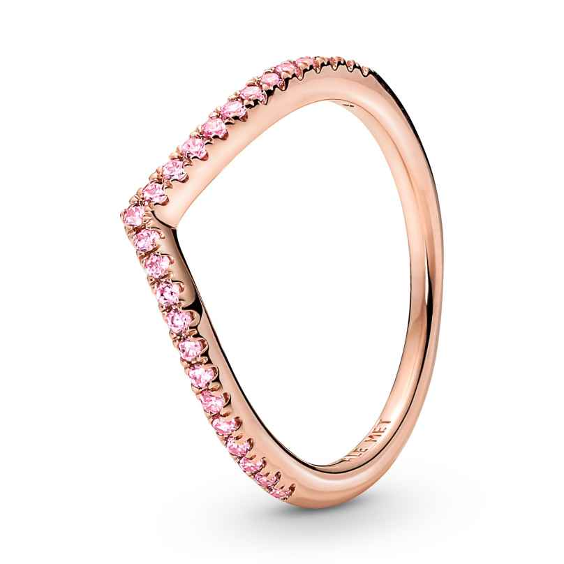 Pandora 186316C02 Damenring Wish Funkelndes Pink Roségoldfarben