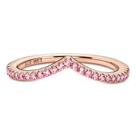 Pandora 186316C02 Ladies' Ring Wish Sparkling Pink Rose Gold Tone