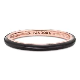 Pandora 189655C01 Damen-Ring ME Schwarz Roségoldfarben