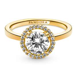 Pandora 161234C01 Ladies' Ring Sparkling Halo Gold Tone