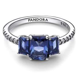 Pandora 192389C01 Damenring Blaue Rechteckige Steine