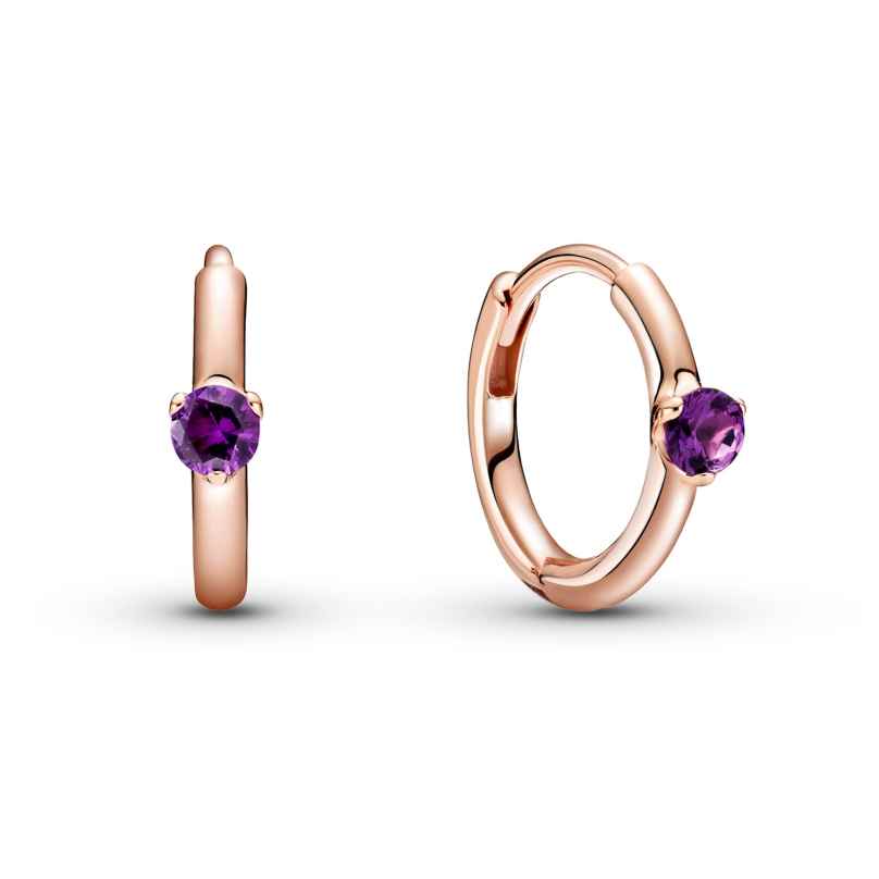 Pandora 289304C01 Ladies' Hoop Earrings Purple Solitaire Huggie 5700302908305