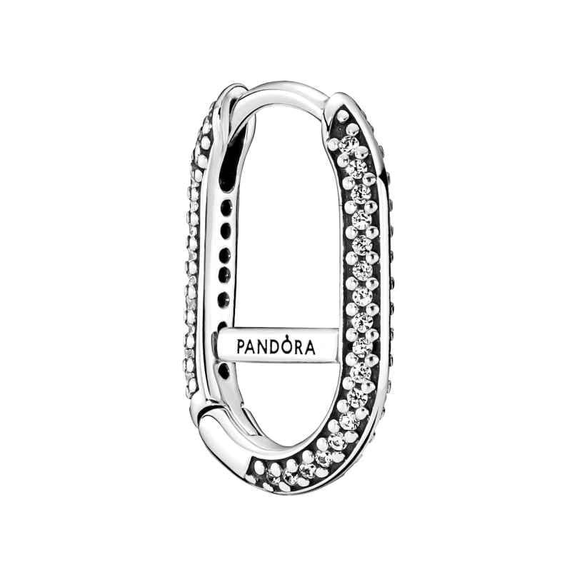Pandora 299682C01 Single Creole Link-Ohrring Silber Pavé Weiß 5700302951554
