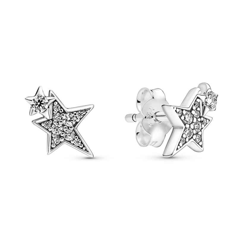 Pandora 290012C01 Damen-Ohrstecker Ohrringe Asymmetrische Sterne Silber 5700302952971