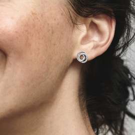 Pandora 291076C01 Women's Stud Earrings Family Always Encircled Silver