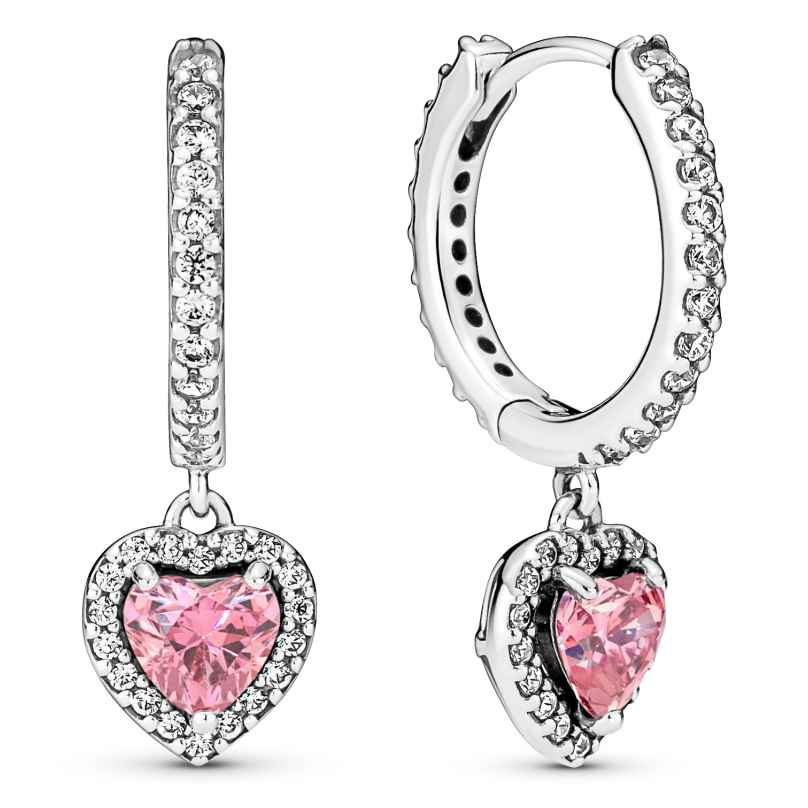Pandora 291445C01 Ladies' Hoop Earrings Sparkling Halo Heart Silver 5700302979657