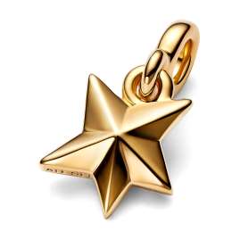 Pandora 41761 Women's Earrings Set Faceted Star Gold Tone