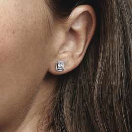 Pandora 292380C01 Ladies' Stud Earrings Rectangular Sparkling Halo