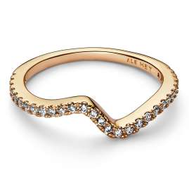 Pandora 162539C01 Women's Ring Sparkling Wave Gold Tone