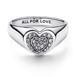 Pandora 192491C01 Signet Ring for Women Radiant Heart