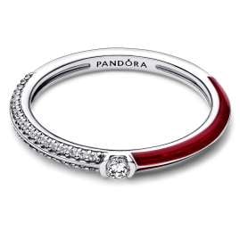 Pandora 192528C01 Damen-Ring Pavé & Rot Silber