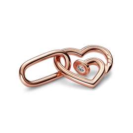 Pandora 782530C01 Doppeltes Verbindungselement Genageltes Herz Roségoldfarben