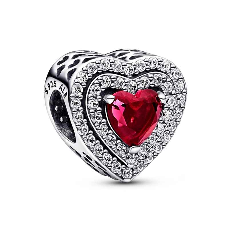 Pandora 799218C02 Silver Charm Sparkling Red Heart 5700303024035