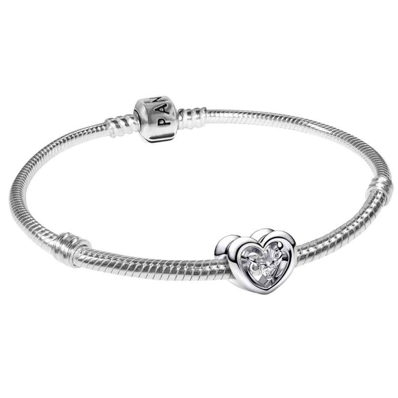 Pandora 15083 Women's Bracelet Silver 925 Radiant Heart & Floating Stone