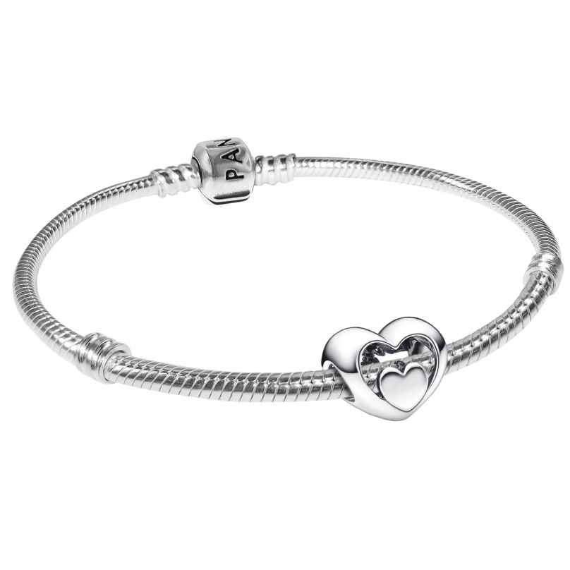 Pandora 15089 Women's Bracelet Silver 925 Open Heart & Script