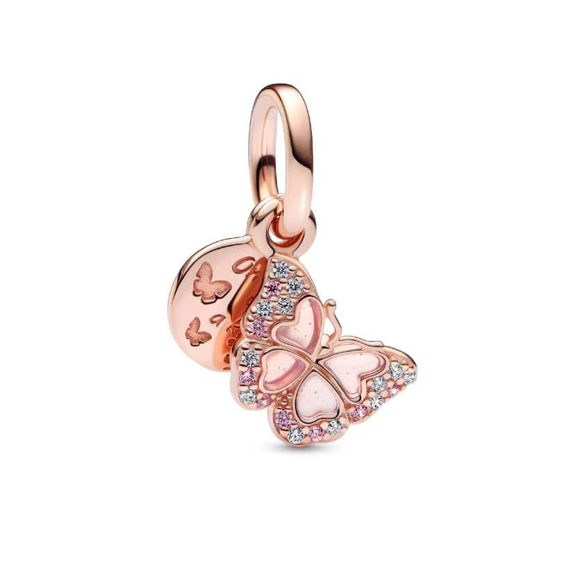 Pandora 782555C01 Dangle Charm Pink Butterfly and Quote 5700303031231