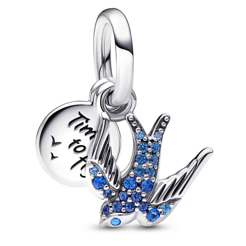 Pandora 792570C01 Dangle Charm Sparkling Swallow and Quote 5700303031156