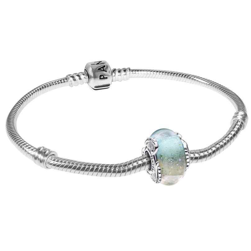 Pandora 15506 Damen-Armband mit Muranoglas-Charm Regenbogenfarben