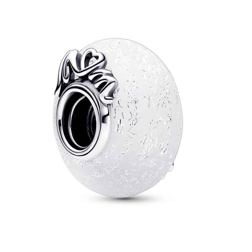 Pandora 792655C00 Silver Charm Glittering White Murano Glass 5700303039817