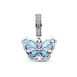 Pandora 792698C01 Dangle Charm Blue Murano Glass Butterfly
