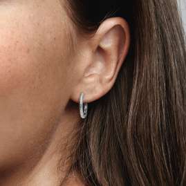 Pandora 292728C00 Women's Hoop Earrings for Charms Silver 925