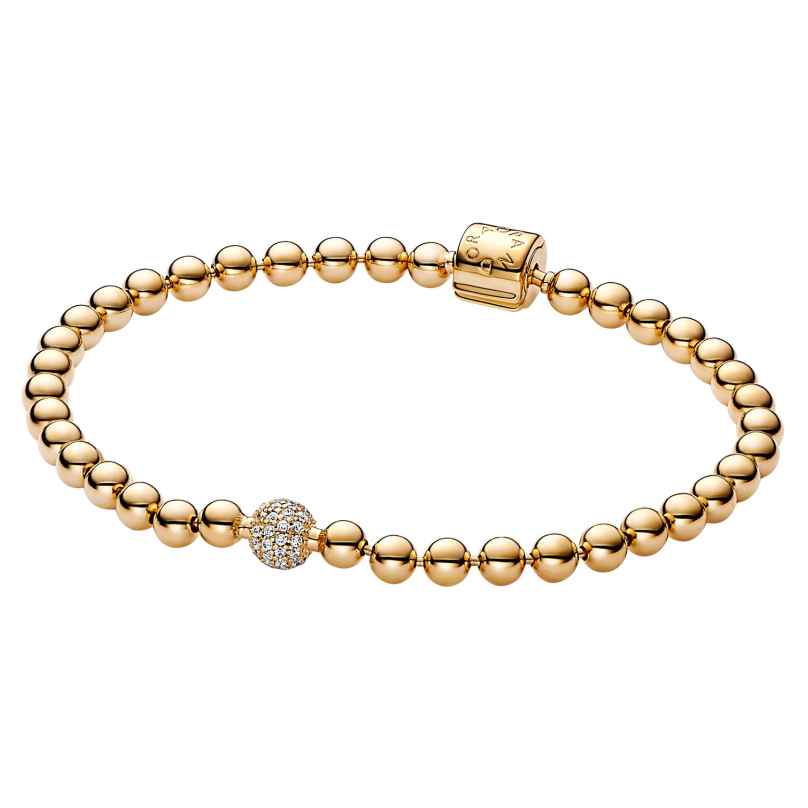 Pandora 568342C01 Damen-Armband Beads & Pavé Goldfarben
