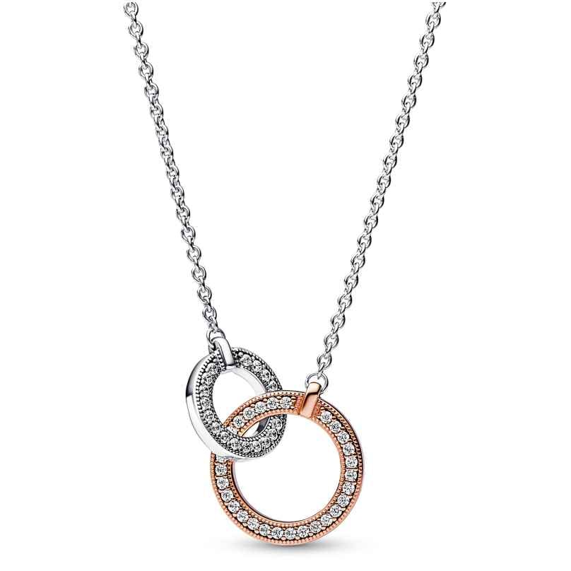 Pandora 382778C01-45 Women's Necklace Two Tone Intertwined Circles 5700303059273