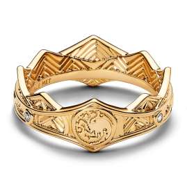 Pandora 162969C01 Women's Ring House of the Dragon Crown Gold Tone