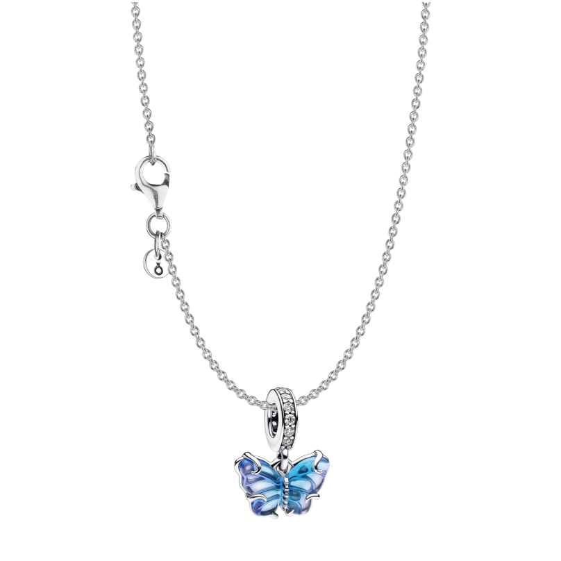 Pandora 15815 Damen-Kette Blauer Muranoglas Schmetterling Set 4262408158158