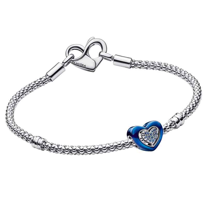 Pandora 15822 Ladies' Bracelet Blue Spinnable Heart Starter Set
