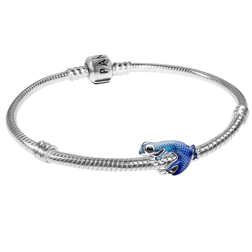 Pandora 15825 Damen-Armband Metallisch Blauer Gecko Starterset