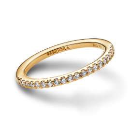 Pandora 162999C01 Ladies' Ring Sparkling Band Gold Tone